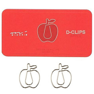 Hộp 30 Kẹp Giấy D-Clip Midori 43218 - Hình Táo