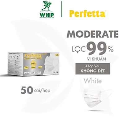 [1 HỘP - PERFETTA MODERATE] - Khẩu Trang Y Tế Chất Lượng Cao, Kháng Khuẩn, Chống Bụi Mịn, 3 Lớp, Bảo Vệ Tối Ưu - (50 cái/ hộp)