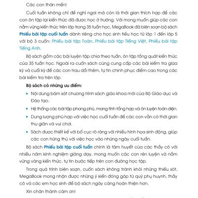 Phiếu Bài Tập Cuối Tuần Tiếng Việt 1