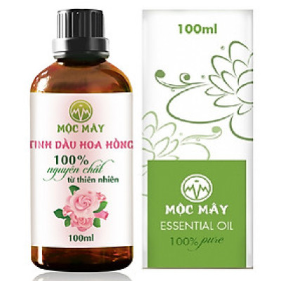 Tinh dầu hoa Hồng 100ml Mộc Mây - tinh dầu thiên nhiên nguyên chất 100% - chất lượng và mùi hương vượt trội