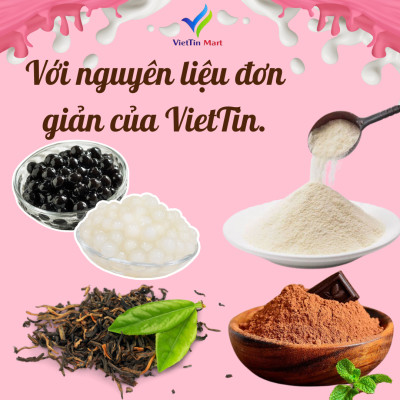 Set Nguyên Liệu Pha Trà Sữa Socola (Thành phẩm 30 35 ly) VietTin Mart