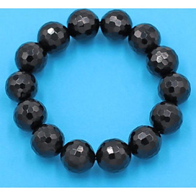 Chuỗi đeo tay - thạch anh đen cắt giác 16 ly 14 hạt - hợp mệnh Thủy, mệnh Mộc