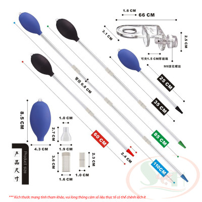Ống bơm Walkingfarm cho san hô ăn vệ sinh hút cặn đa năng bể cá tép thủy sinh