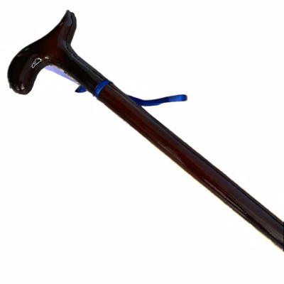 Gậy Gỗ Batoong Chống Cho Người Già - Tay Cầm Uốn Cong - Liền khối Không Khảm Xà Cừ - Gỗ keo  tự nhiên