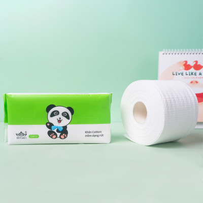 Bộ Hai Sản Phẩm Khăn Beyaki Chăm Sóc Da Mặt Cuộn Và Rút 110 Tờ 20x20 cm